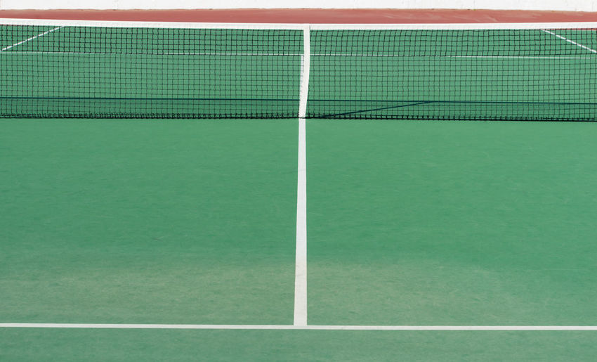 Tennis court with various lines in the detail view