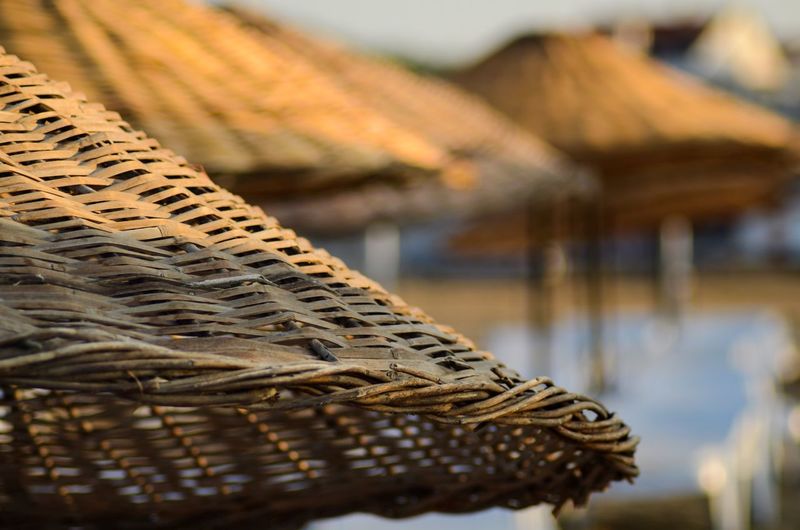 Thatched roofs at resort