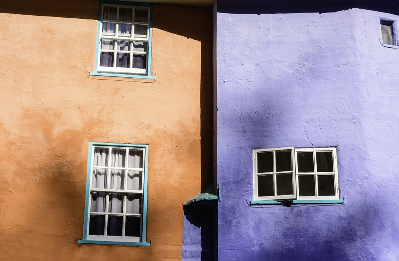 The multi-colored houses in portmeirion, north wales.