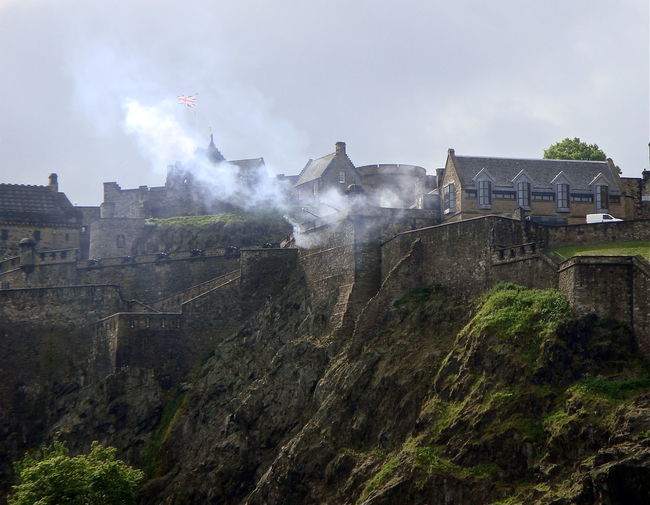 Edinburgh castle against sky in city