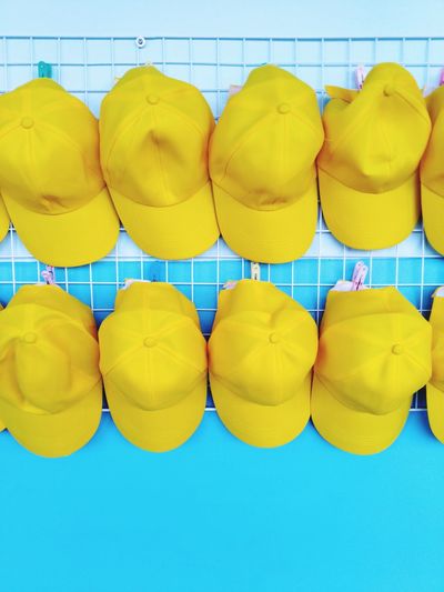 Full frame shot of yellow umbrellas