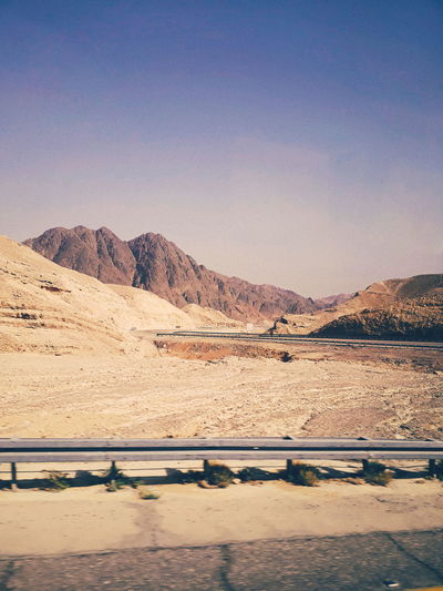 Scenic view of mountains against clear sky