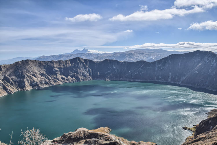 Quilotoa volcano with crater lake