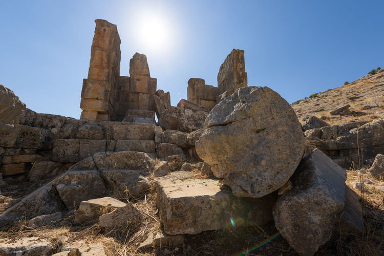 Low angle view of old ruins