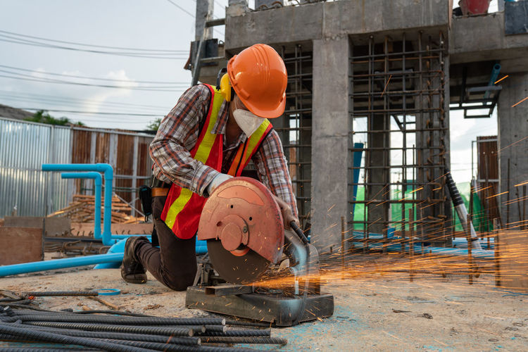 Man working at construction site