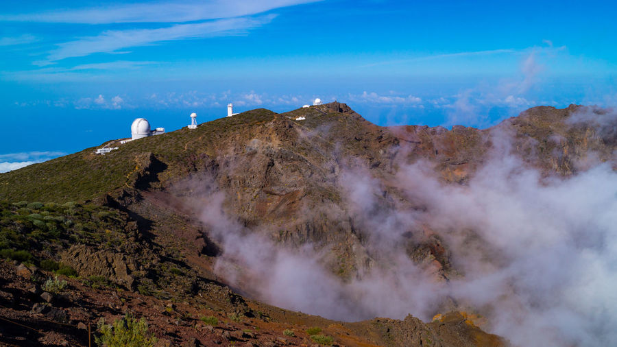 Reflector and normal telescopes in canary islands 