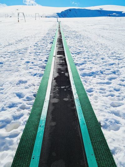 Conveyor belt for skiers