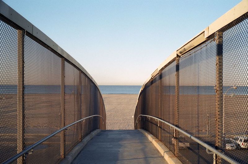 View of beach against clear sky