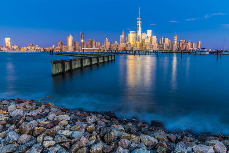 View of new york city at waterfront