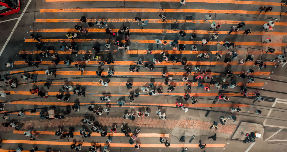High angle view of group of people