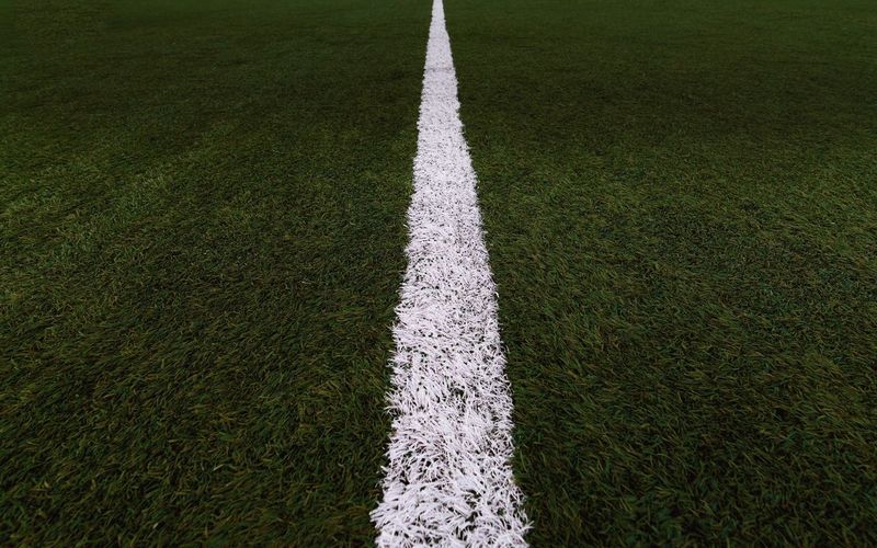 Marking line on soccer field