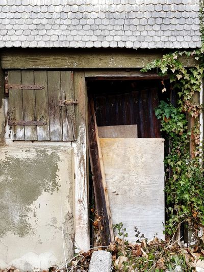 Abandoned house door