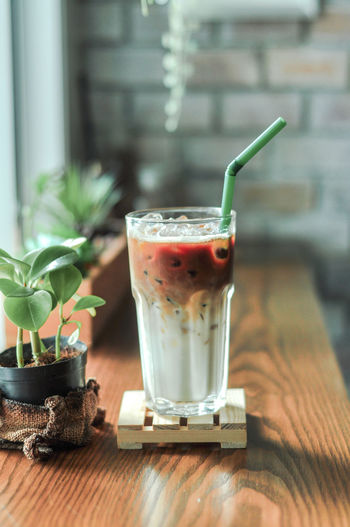 Close-up of drink on table