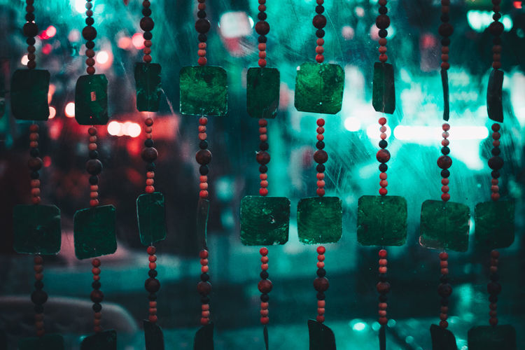 Full frame shot of bead decorations
