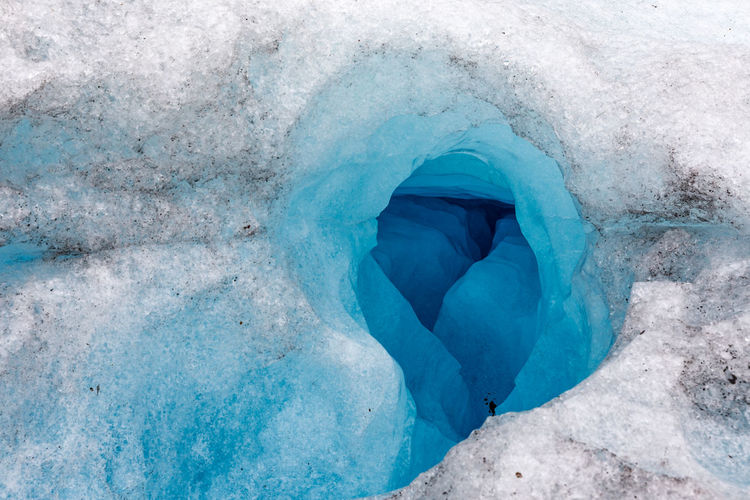 Close-up of ice cave entrance