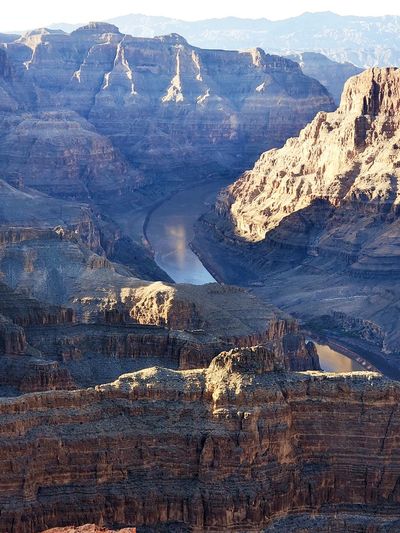Scenic view of river in canyon