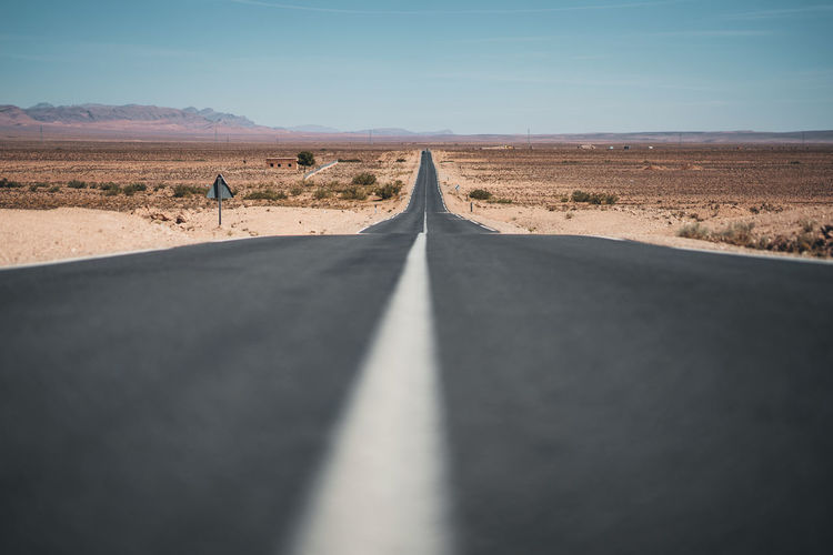 Road passing through desert