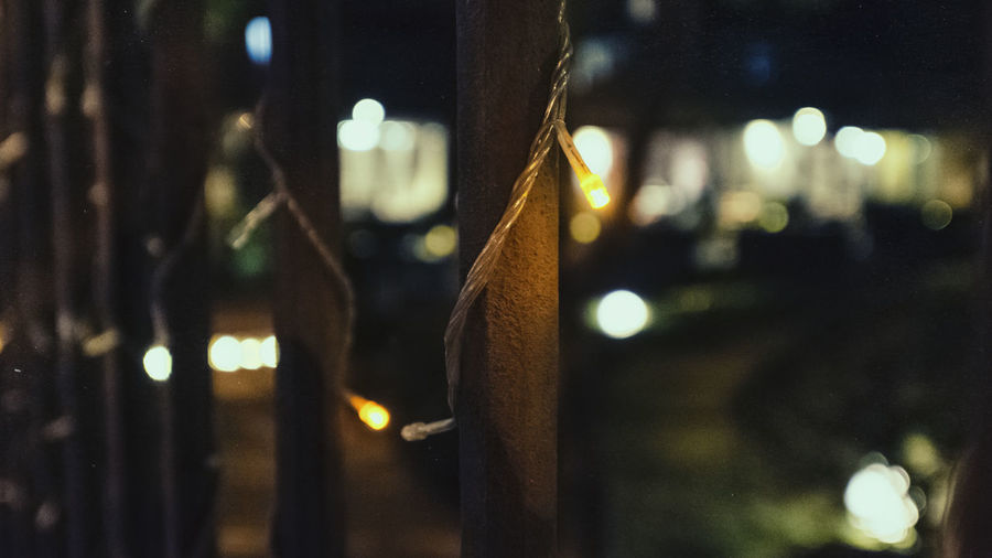 Defocused lights at night