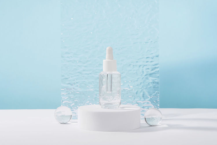 Close-up of beauty products on table