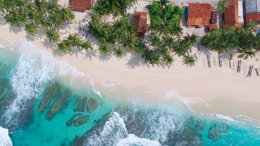 High angle view of beach
