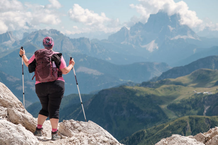 Trekking in sass pordoi - alto adige sudtirol - italy