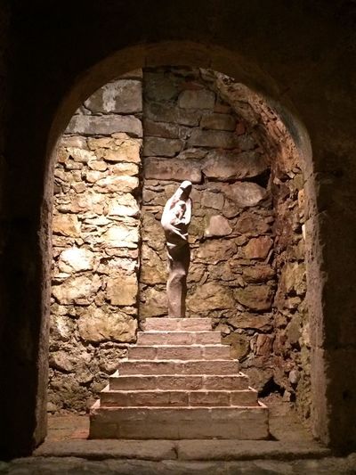 People walking in tunnel