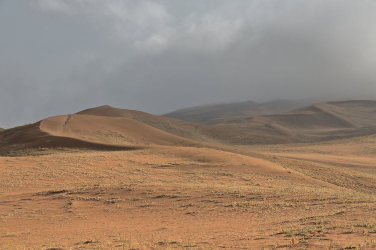 1134 early morning-misty light over the sand dunes of the badain jaran desert. inner mongolia-china.