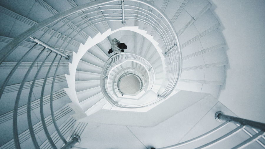 Low angle view of spiral staircase