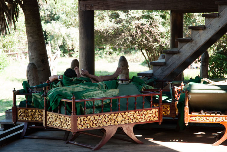 People sitting on bench