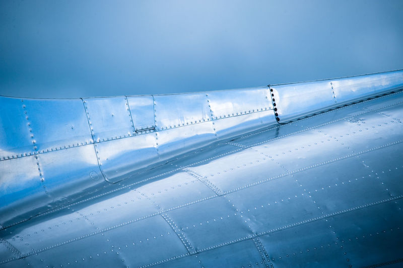 Detail of a classic airplane fuselage
