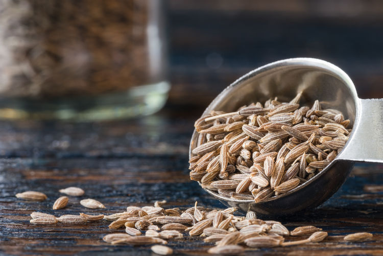 Close-up of cumin seeds