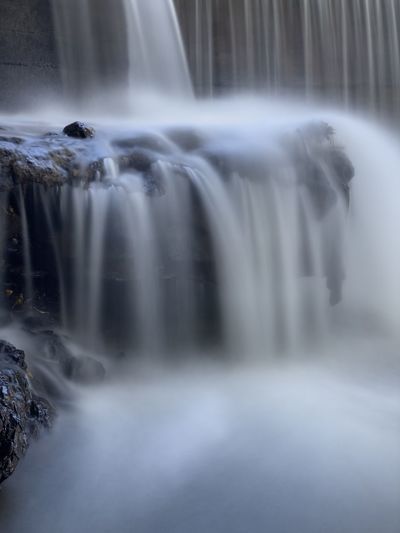 Low angle view of waterfall