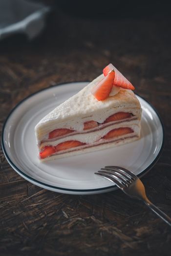 Strawberry mille crepe cake