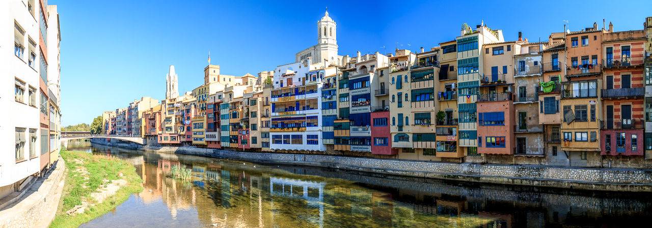 View of canal in city