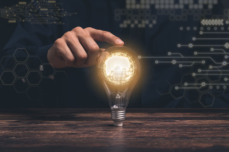 Concept, idea, light bulb growth illustration