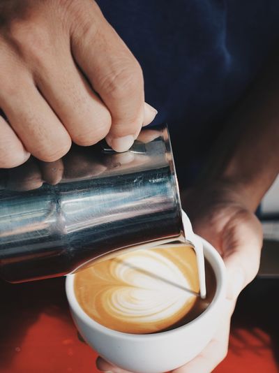Cropped image of hand holding coffee