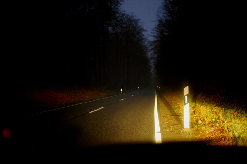 Country road at night