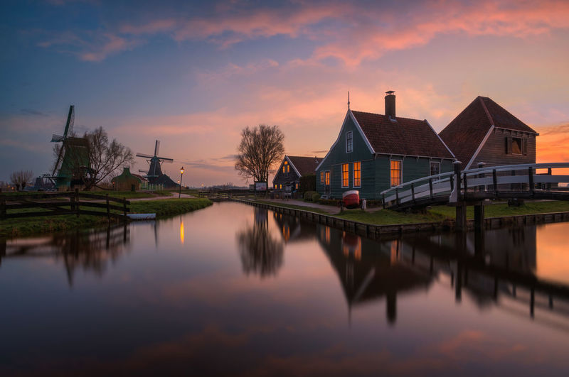 Dutch landscape at sunrise