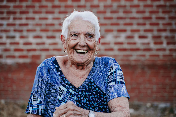 Close-up of smiling senior woman