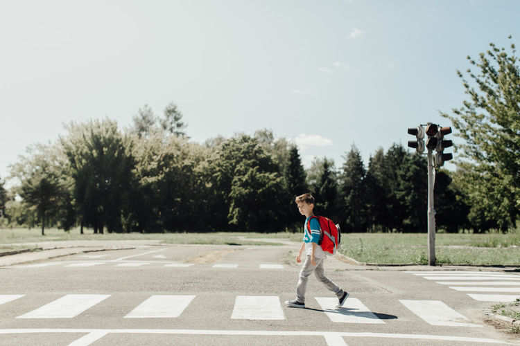 Child crossing street