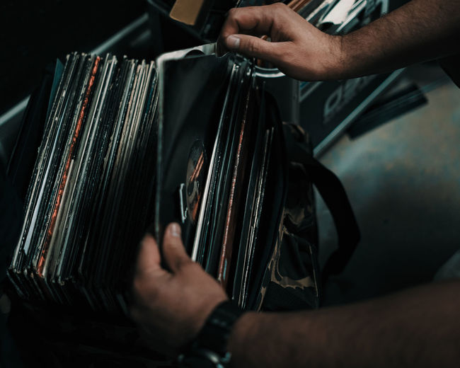 Close-up of man holding book
