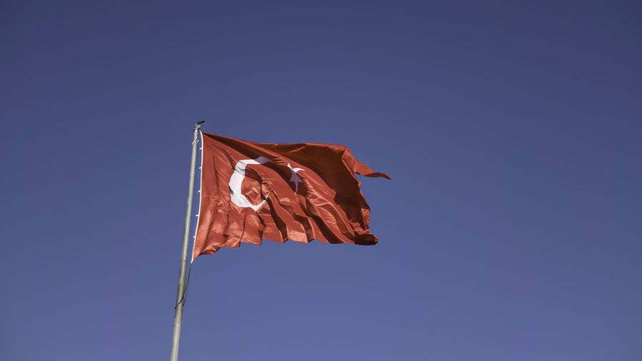 Turkey national flag waving shot