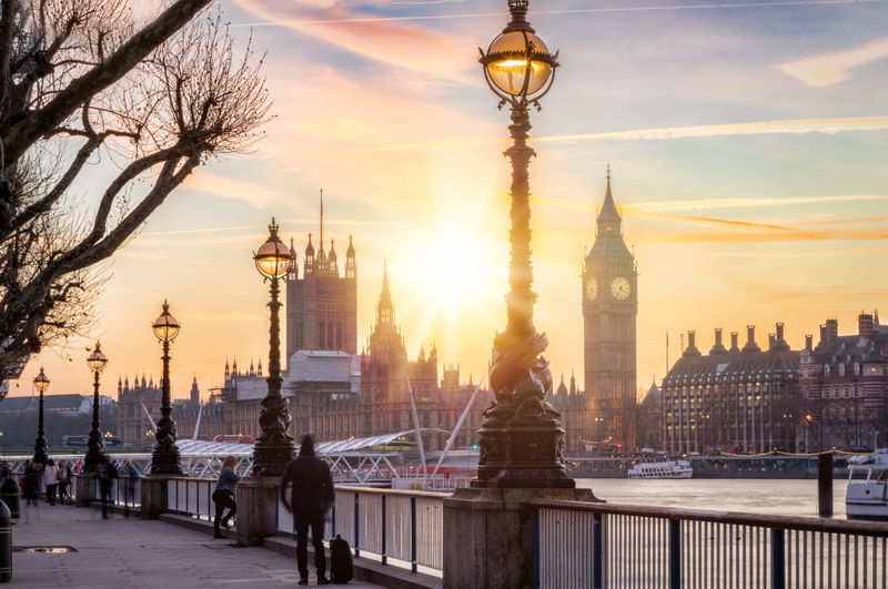 Big ben against sky during sunset