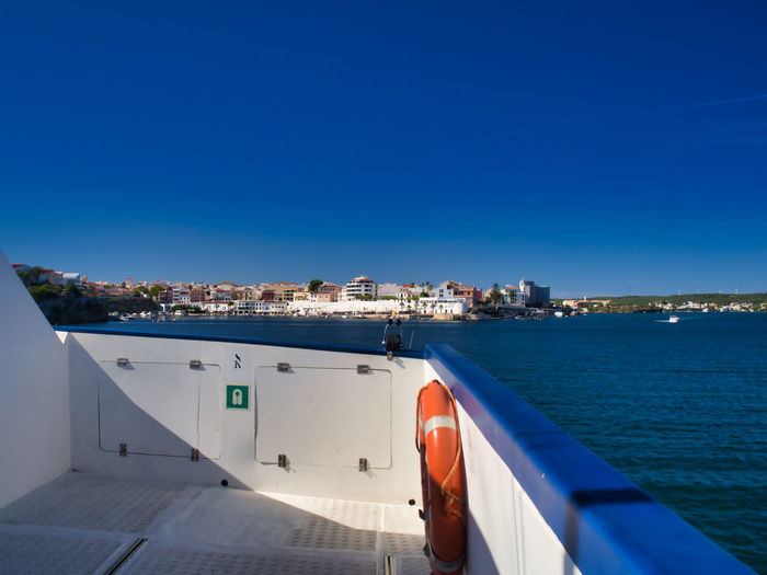 A harbour tour on a boat in mao, mahon, menorca, spain