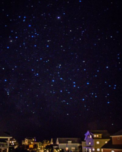 Illuminated lights at night