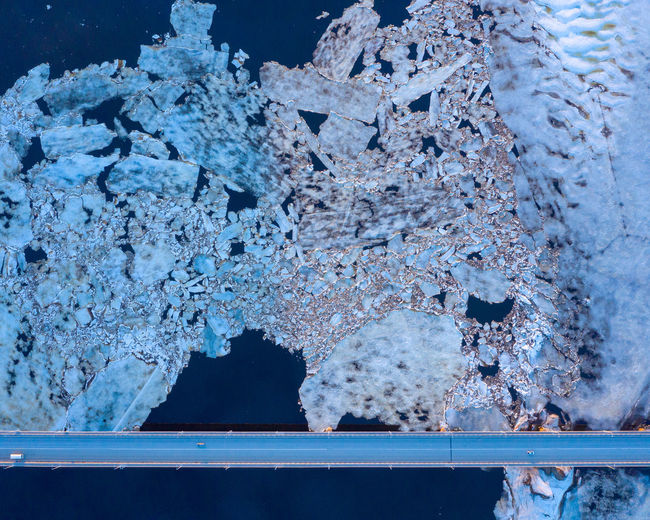 Close-up of frozen glass window
