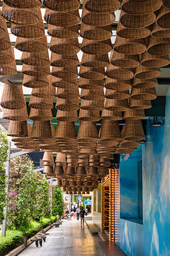 Wicker basket hanging as a decoration in bangkok