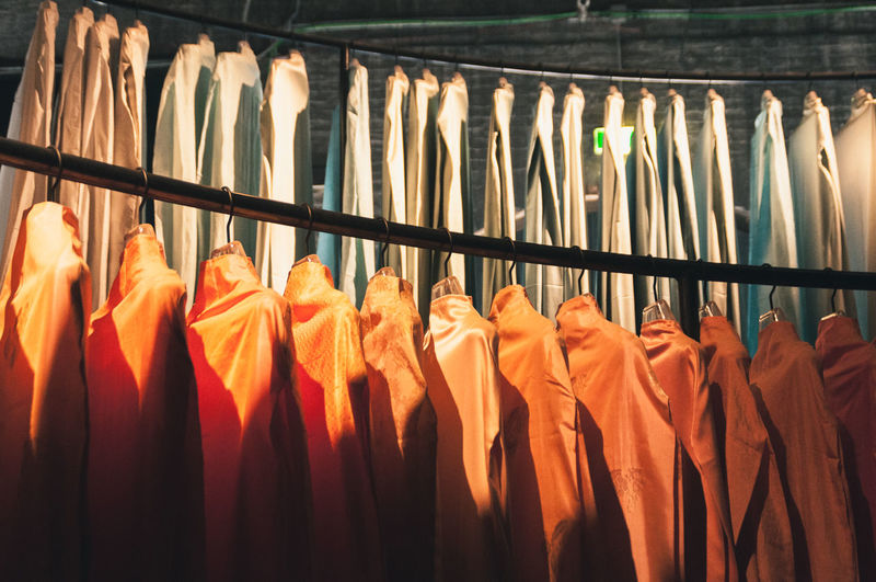 Panoramic view of clothes hanging at store