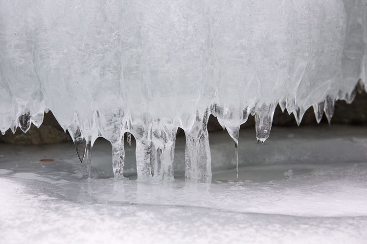 Panoramic shot of frozen water