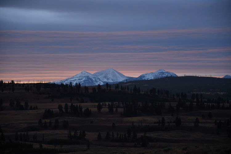 Sunset at yellowstone national park, wyoming